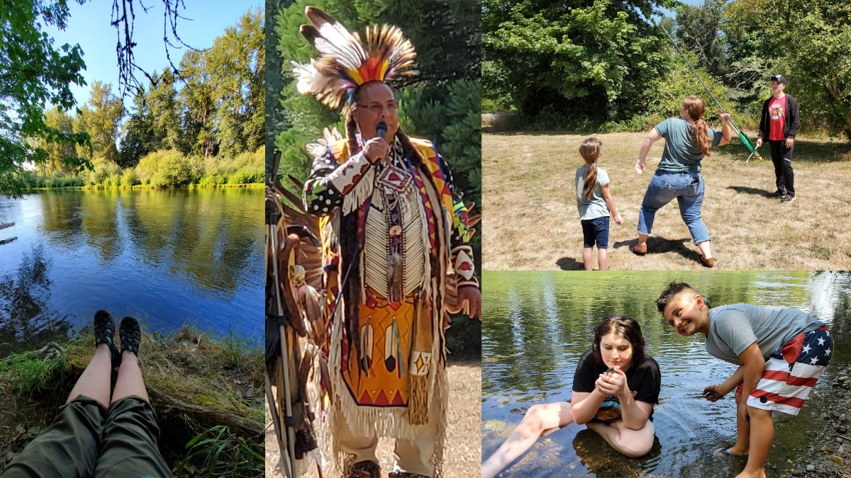 Native American cultural encampment Waterloo county park oregon 2023
